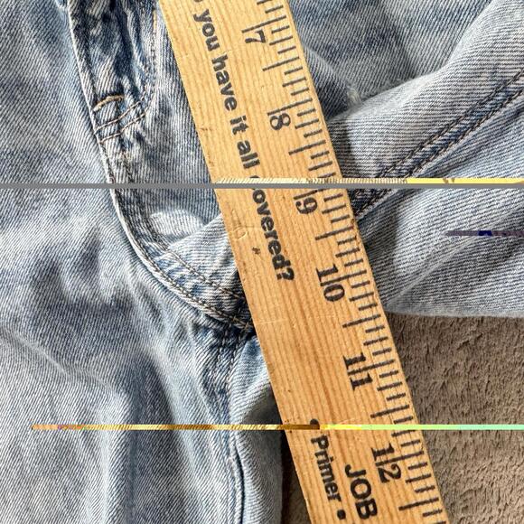 American Eagle Jeans Womens 8 Blue Super High Rise Baggy Wide Leg Ripped Denim - Picture 9 of 9